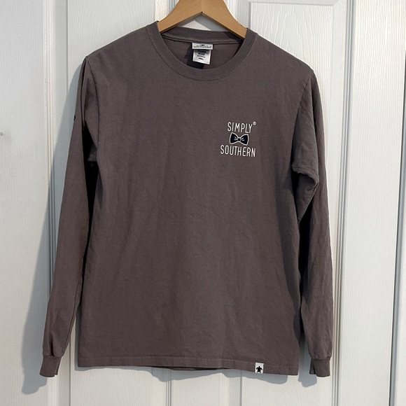 Simply Southern Grayish Purple Long Sleeve Tee - Picture 1 of 6